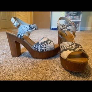 Steve Madden Snakeskin Block Heel